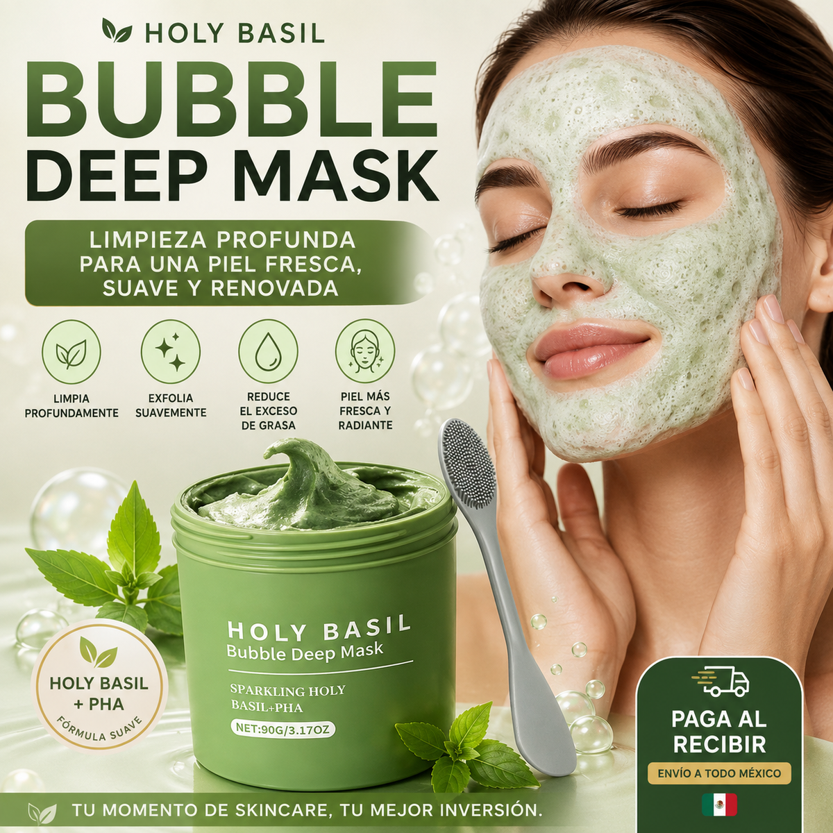 Mascarilla Facial Bubble Deep con Holy Basil