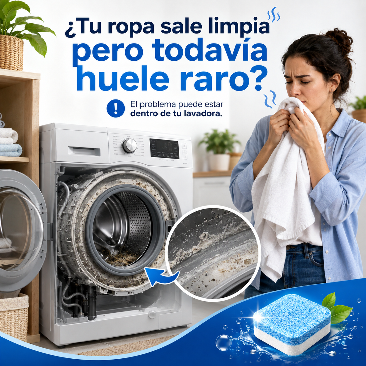 12 pastillas limpieza lavadora efervesce