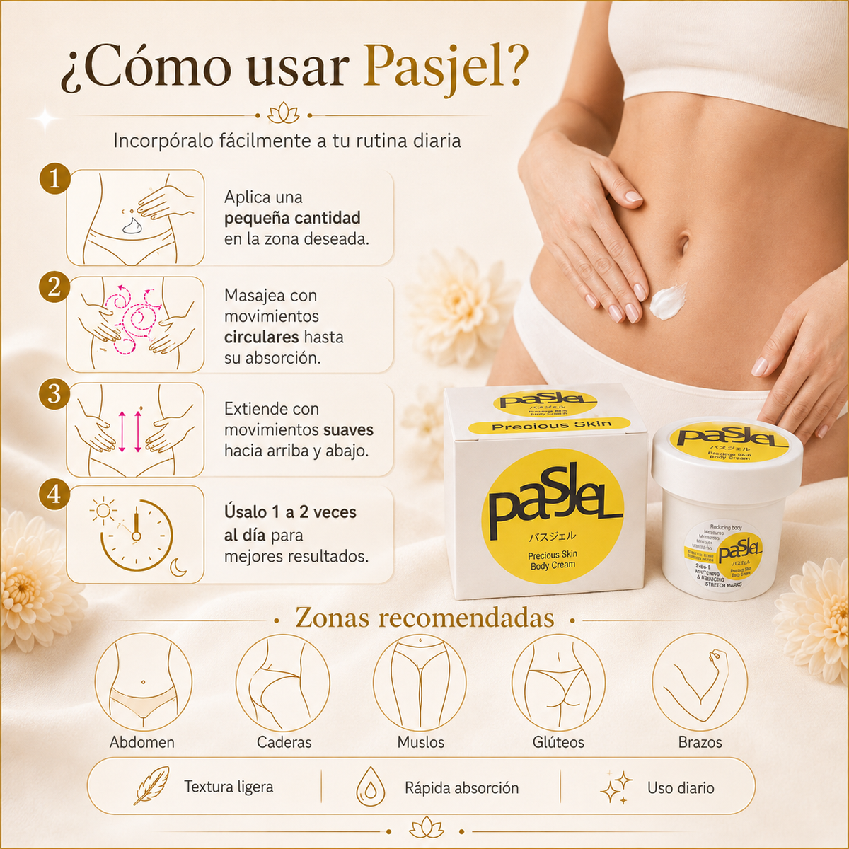 Pasjel Precious Skin – Crema Corporal para Estrías