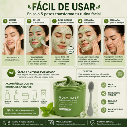Mascarilla Facial Bubble Deep con Holy Basil