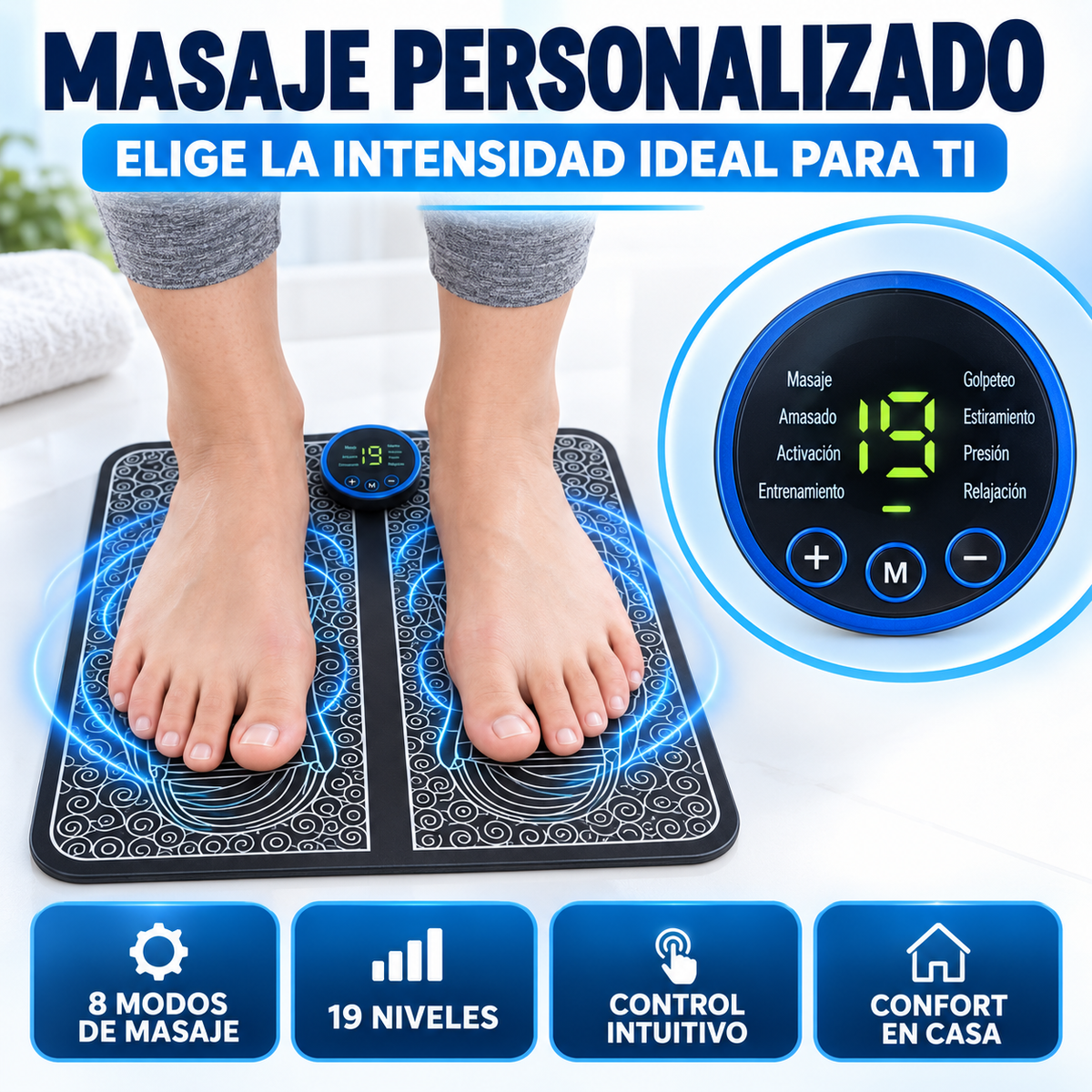 Masajeador Eléctrico de Pies con Calor Relajante.