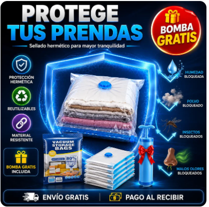 AhorraEspacio Pro – 5 Bolsas de Compresión + Bomba Incluida