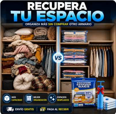 AhorraEspacio Pro – 5 Bolsas de Compresión + Bomba Incluida