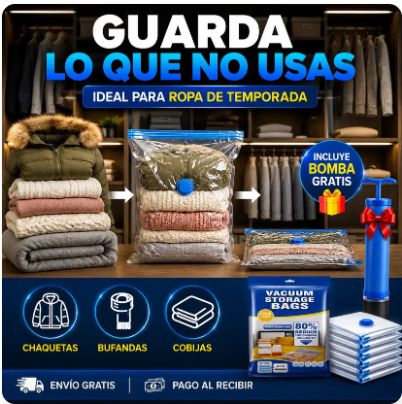 AhorraEspacio Pro – 5 Bolsas de Compresión + Bomba Incluida