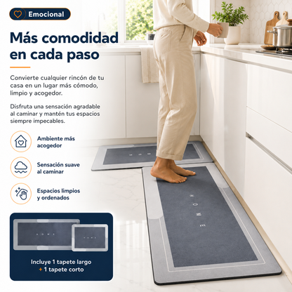 Set Premium de 2 Tapetes Antiderrapantes – 1 Largo + 1 Corto para tu Hogar