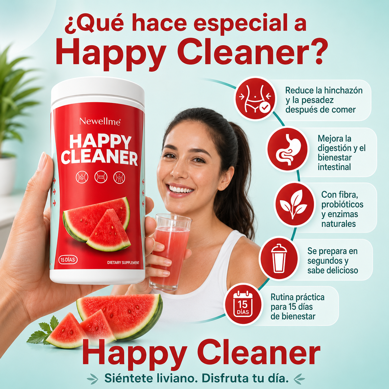 HAPPY CLEANER™ SANDÍA – FÓRMULA PREMIUM DE 14 SOBRES.