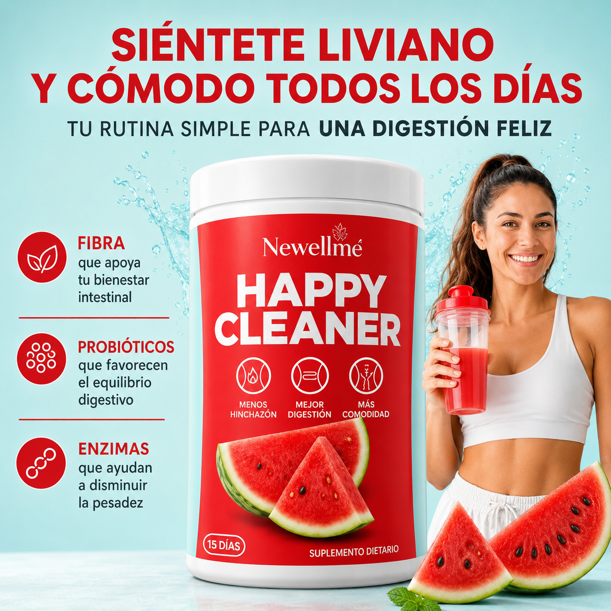 HAPPY CLEANER™ SANDÍA – FÓRMULA PREMIUM DE 14 SOBRES.