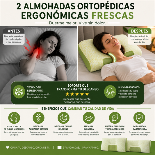 2 Almohadas Ortopédicas Premium