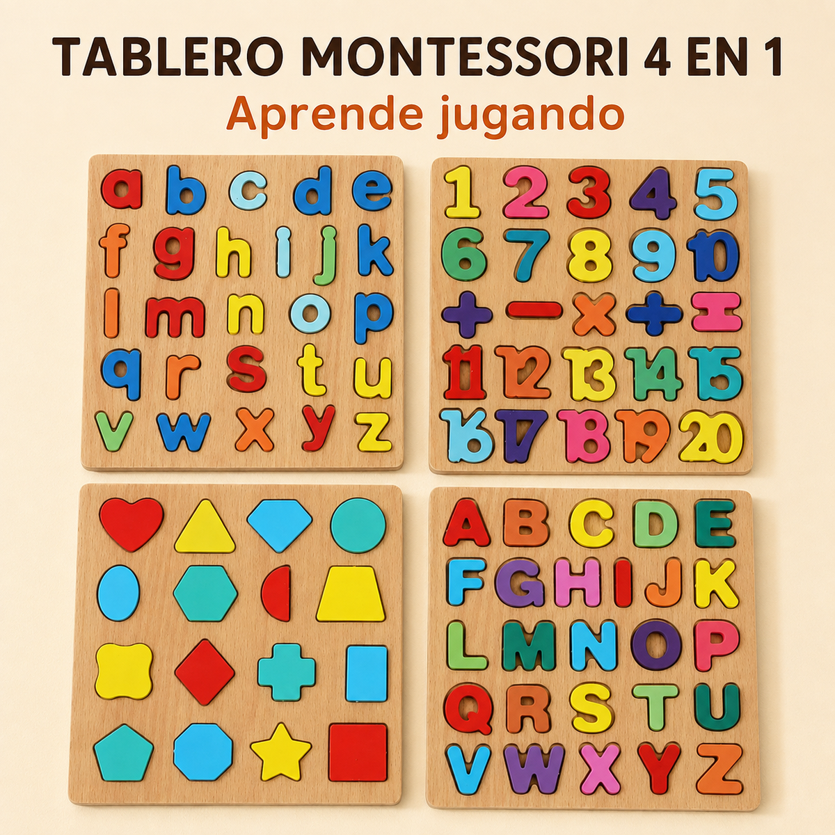 Tablero de Letras Mayúsculas  Madera