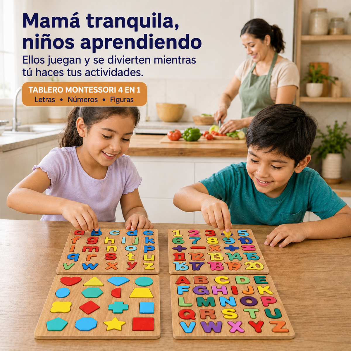 Tablero de Letras Mayúsculas  Madera