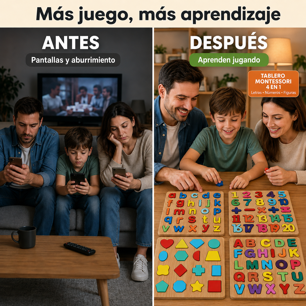Tablero de Letras Mayúsculas  Madera