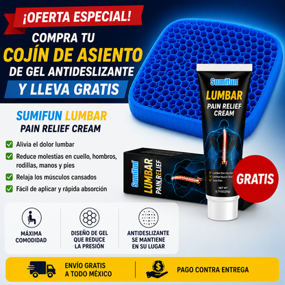 🪑 COJÍN ORTOPÉDICO DE GEL PREMIUM ¡LLÉVATE GRATIS LA CREMA GEL LUMBAR! 🎁