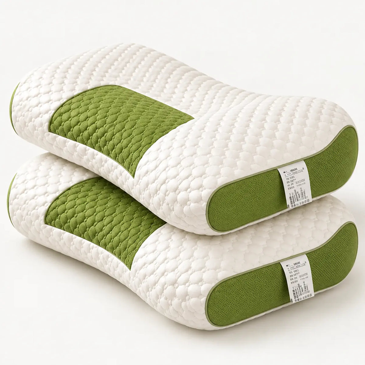 Dos almohadas ergonómicas Domiya apiladas