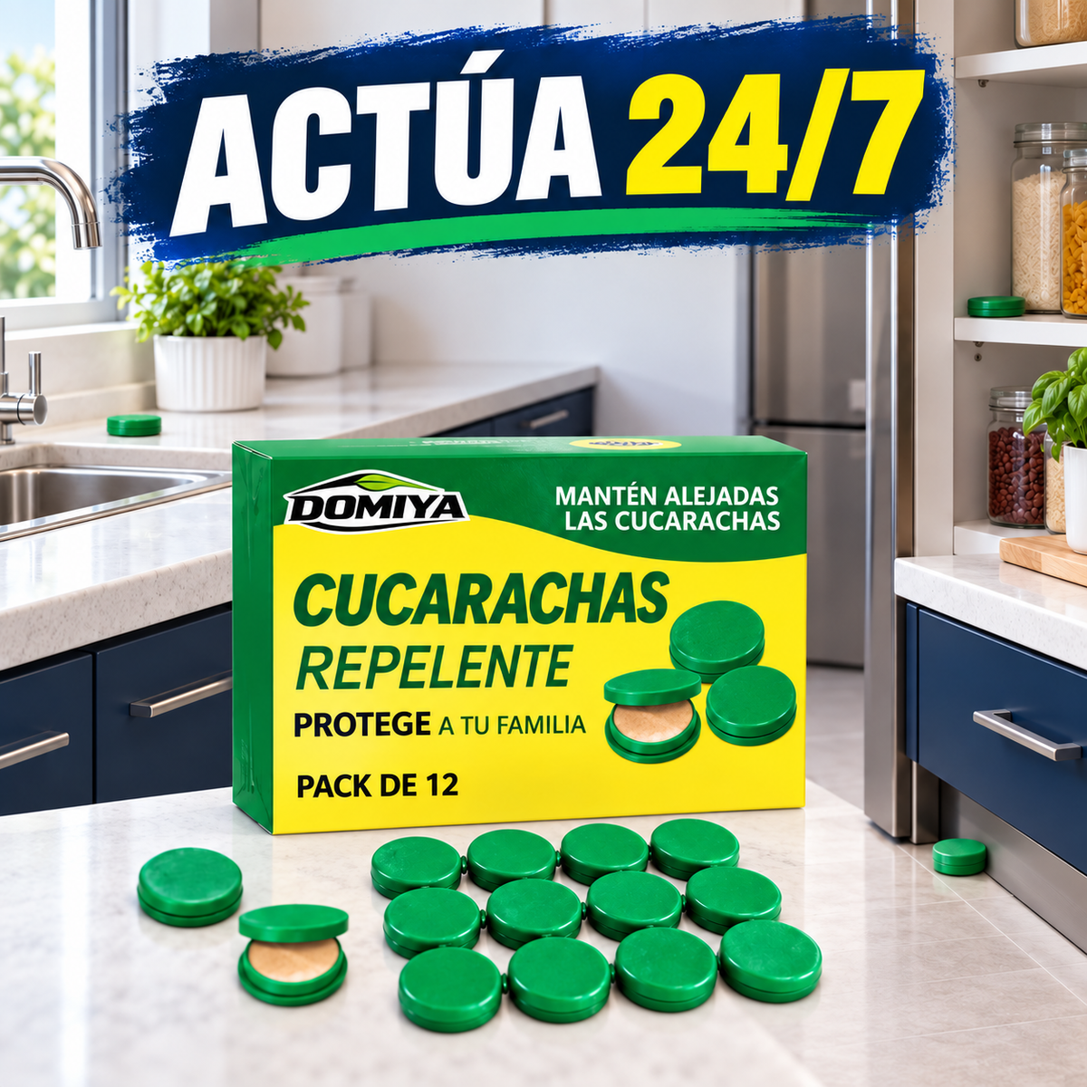 Trampa anticucarachas Domiya con acción 24/7