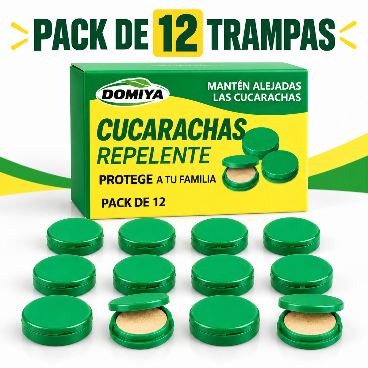 Paquete de 12 trampas anticucarachas Domiya