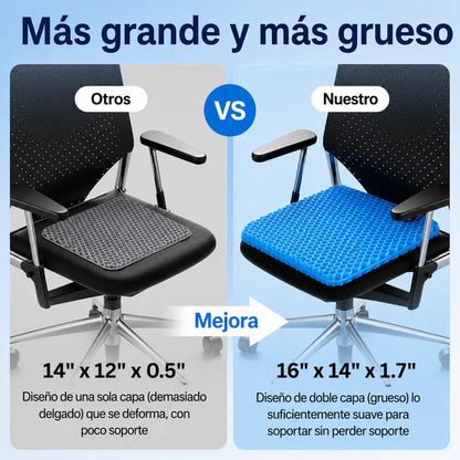 🪑 COJÍN ORTOPÉDICO DE GEL PREMIUM ¡LLÉVATE GRATIS LA CREMA GEL LUMBAR! 🎁